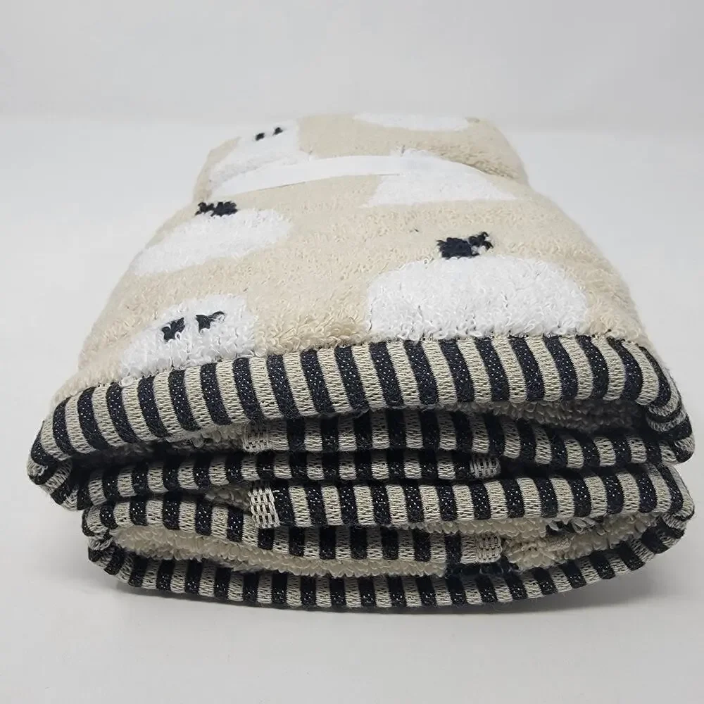 KassaDecor Hand Towels Set of 2 Ghost Pumpkins Halloween Beige White Black